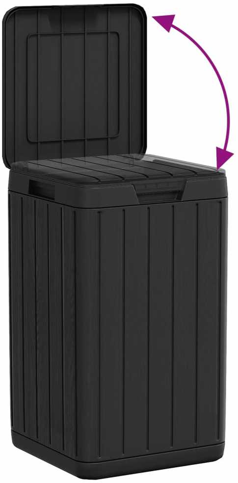 Lauko šiukšliadėžė, antracito spalvos, 38x38x65cm, PP