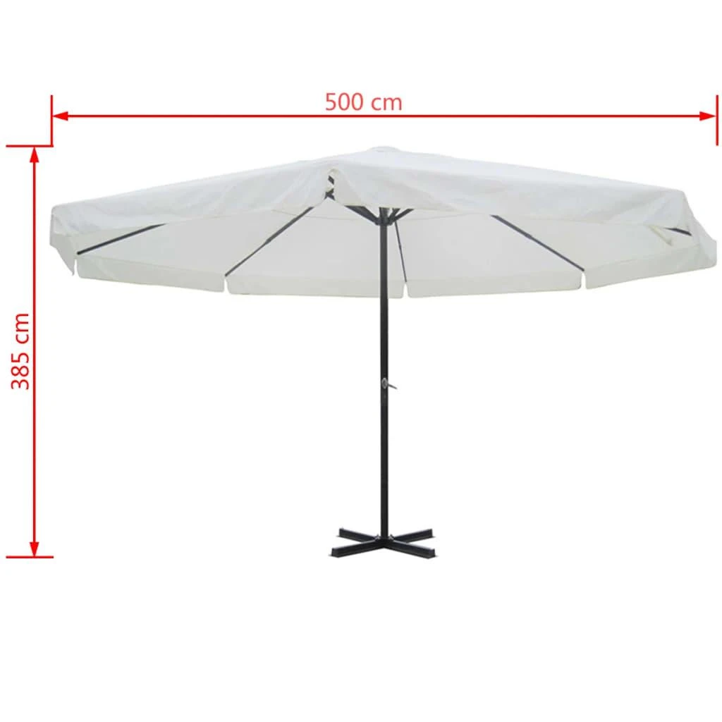 Skėtis nuo saulės, baltos spalvos, 500cm, aliuminis