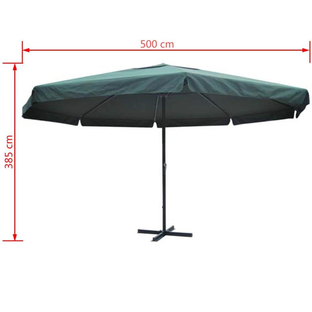 Skėtis nuo saulės, žalios spalvos, 500cm, aliuminis