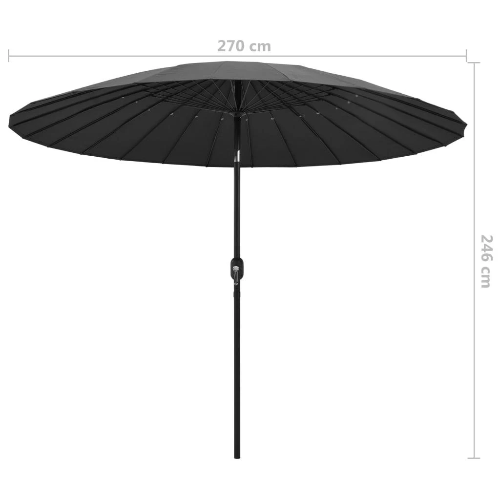 Lauko skėtis nuo saulės su aliuminio stulpu, antracito, 270cm