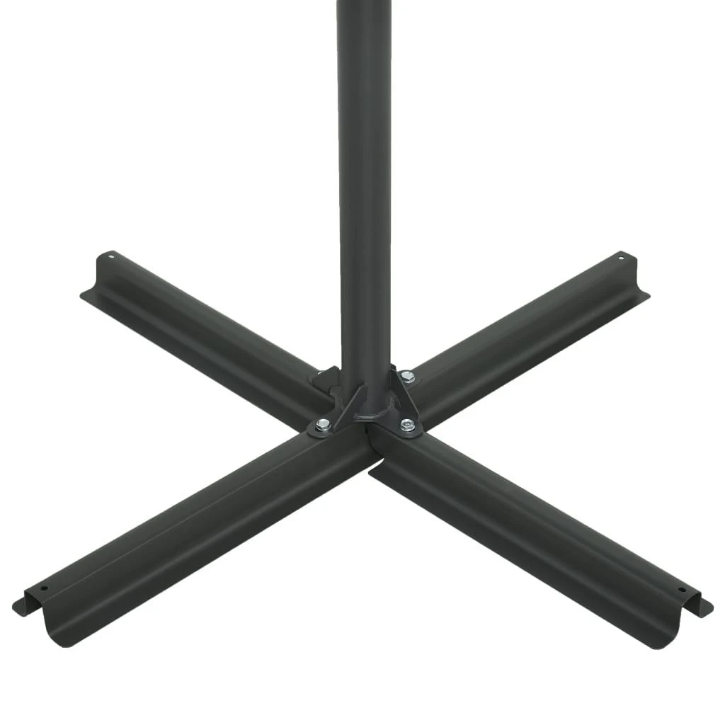 Lauko skėtis nuo saulės su aliuminio stulpu, juodas, 460x270cm
