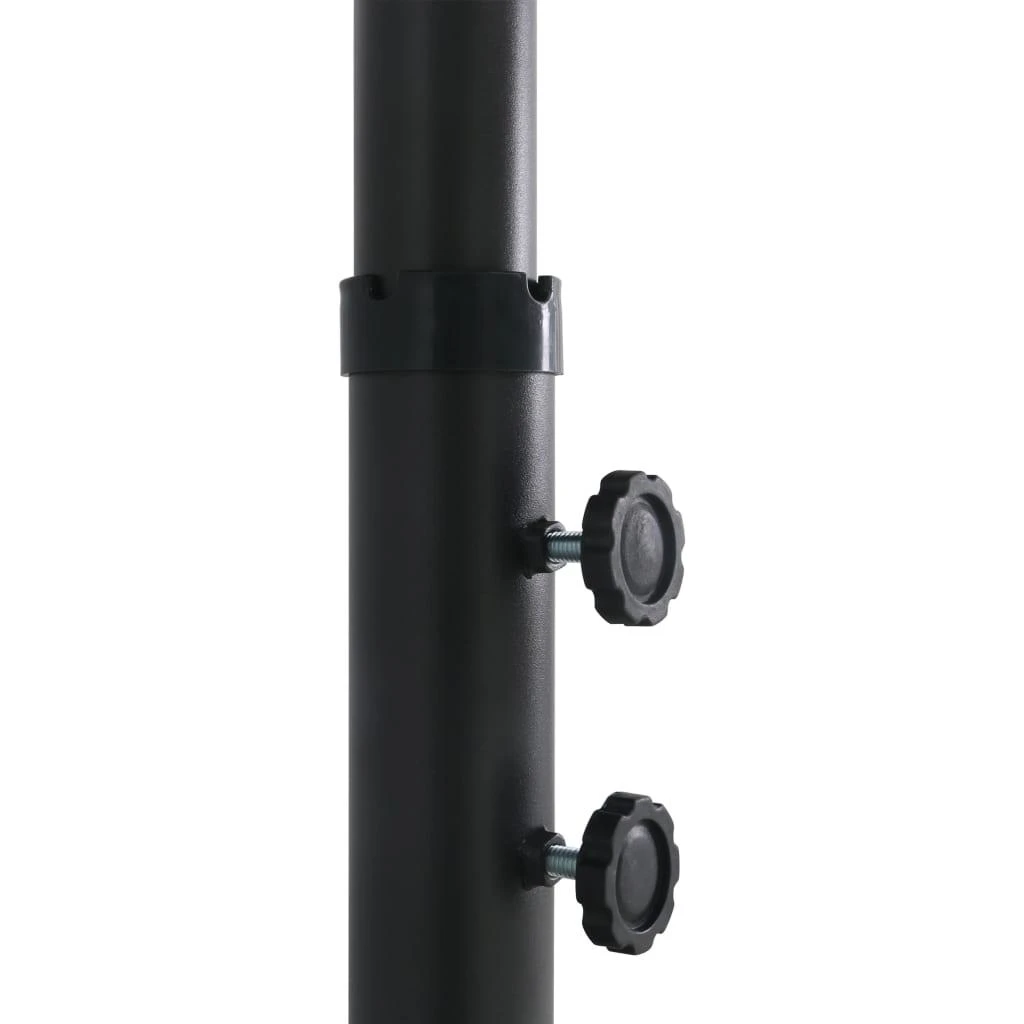 Lauko skėtis nuo saulės su aliuminio stulpu, juodas, 460x270cm