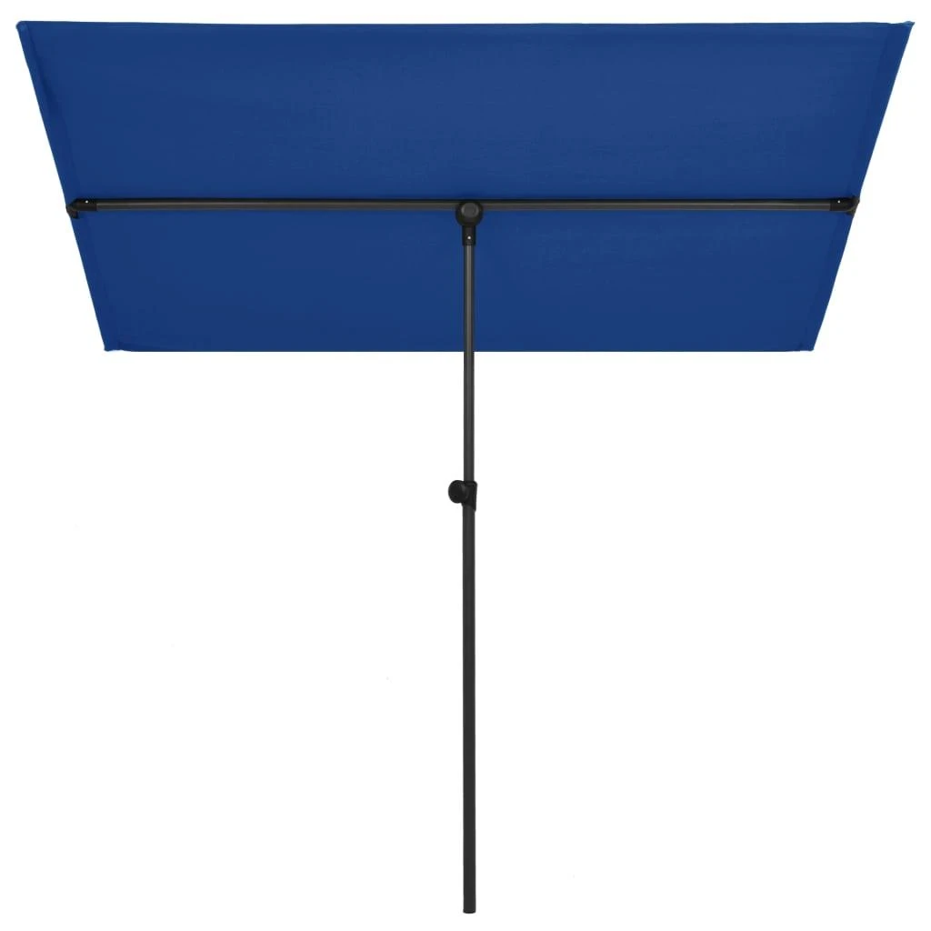 Sodo skėtis nuo saulės su aliuminio stulpu, mėlynas, 2x1,5m