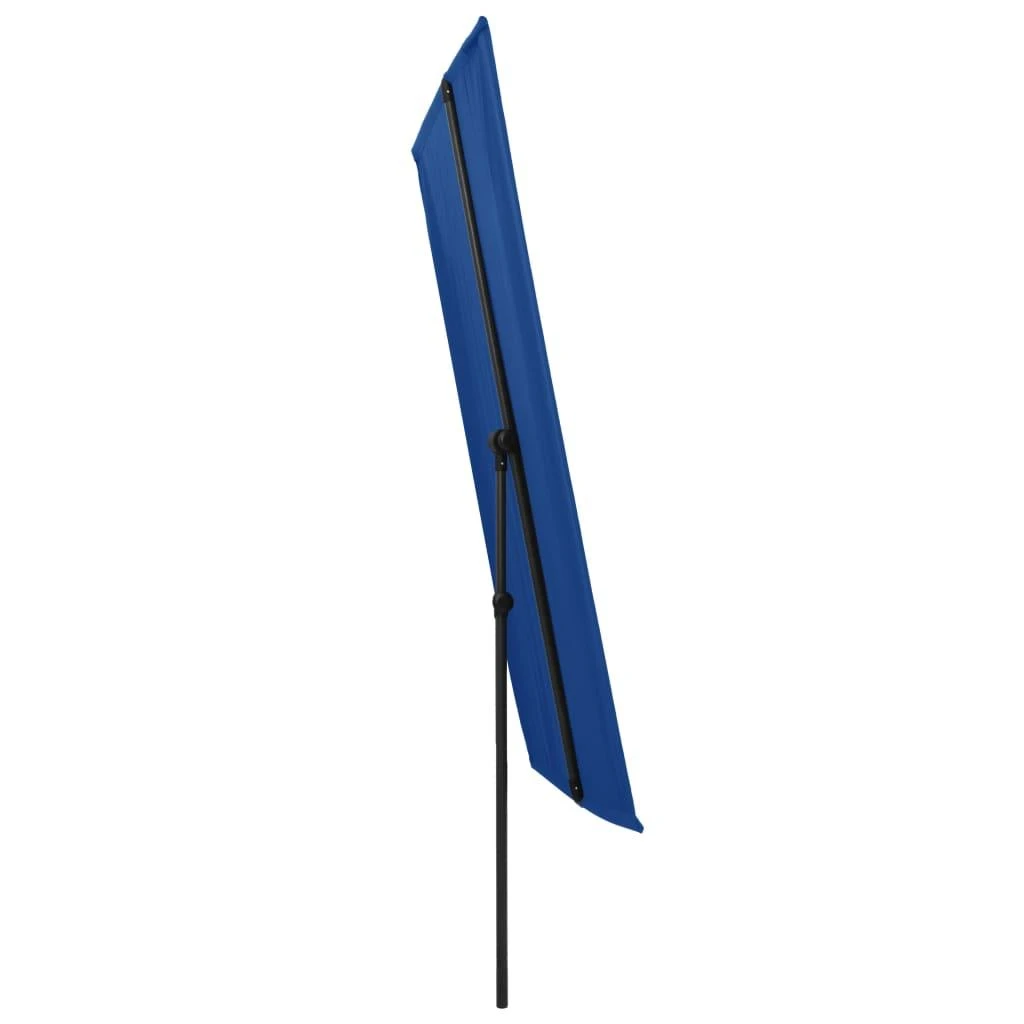 Sodo skėtis nuo saulės su aliuminio stulpu, mėlynas, 2x1,5m
