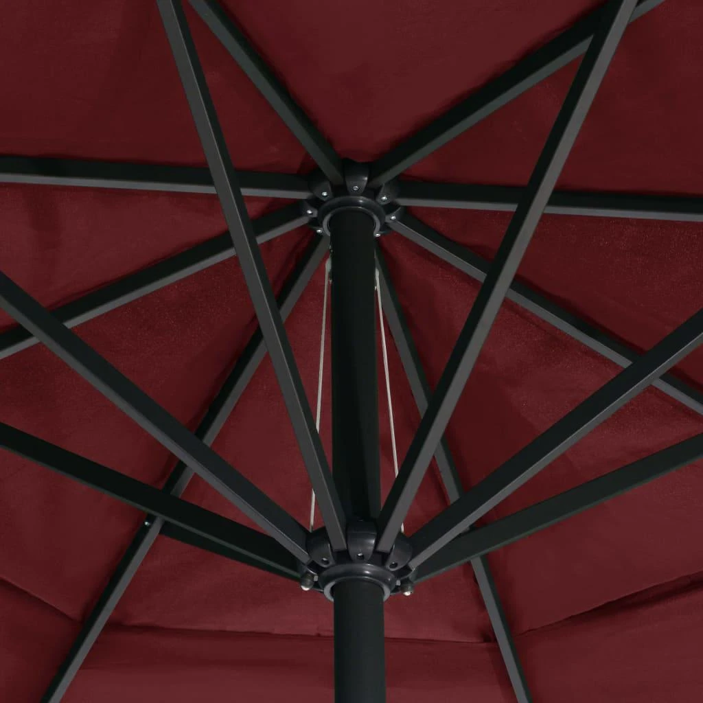 Sodo skėtis nuo saulės su aliuminio stulpu, raudonas, 600cm