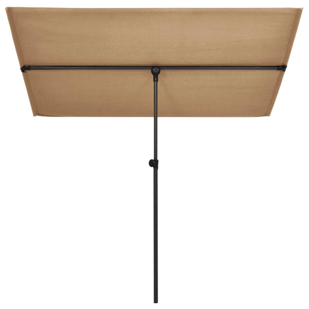 Sodo skėtis nuo saulės su aliuminio stulpu, taupe, 180x110cm