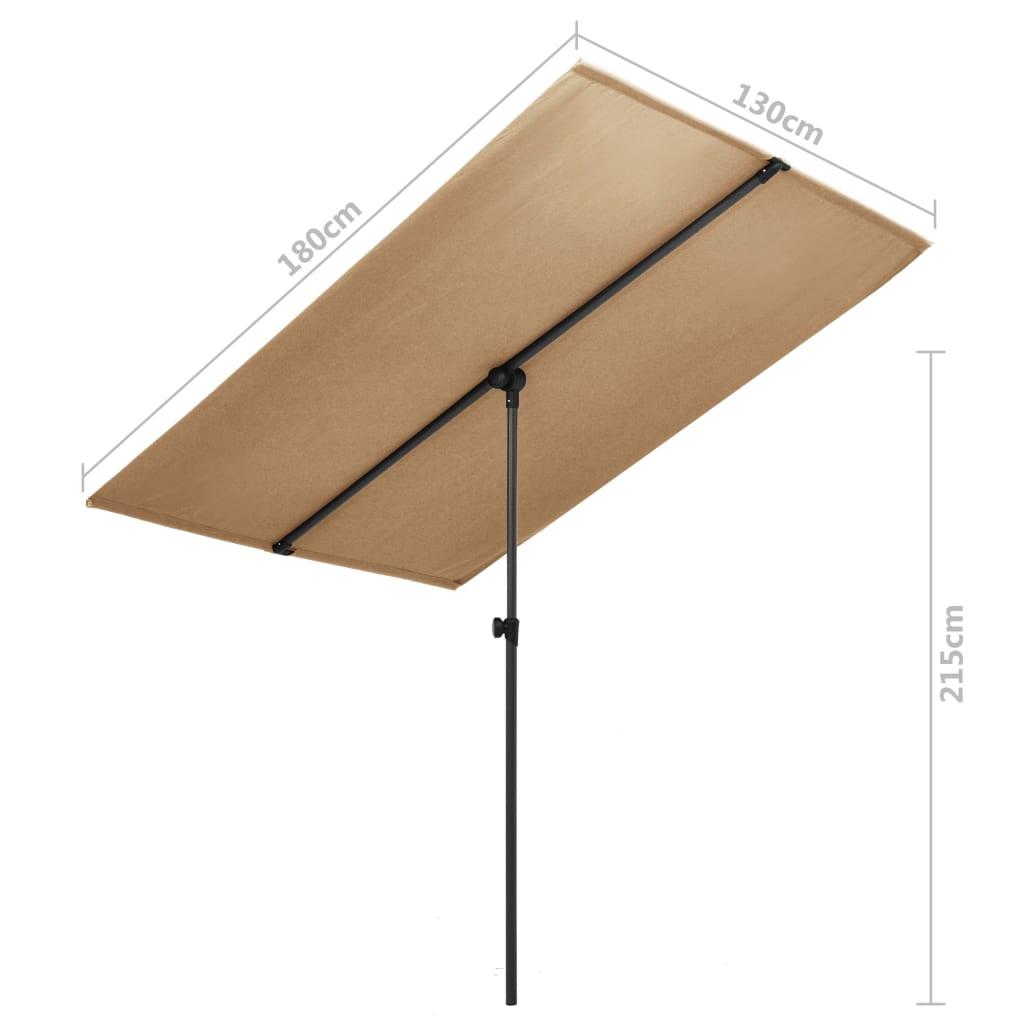 Sodo skėtis nuo saulės su aliuminio stulpu, taupe, 180x110cm