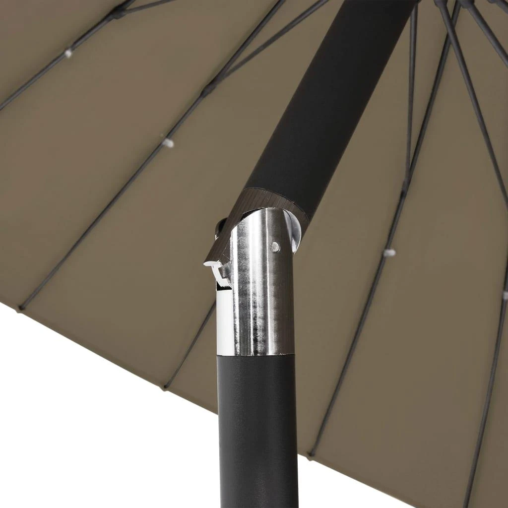 Lauko skėtis nuo saulės su aliuminio stulpu, taupe, 270cm