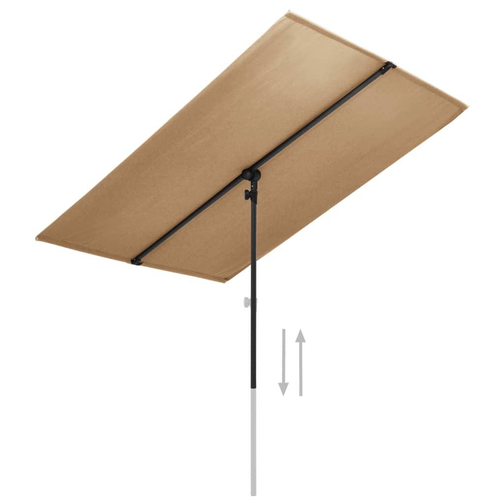 Sodo skėtis nuo saulės su aliuminio stulpu, taupe, 180x110cm