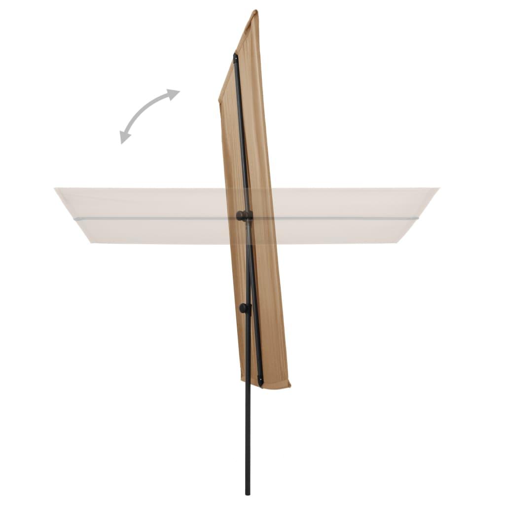 Sodo skėtis nuo saulės su aliuminio stulpu, taupe, 180x110cm