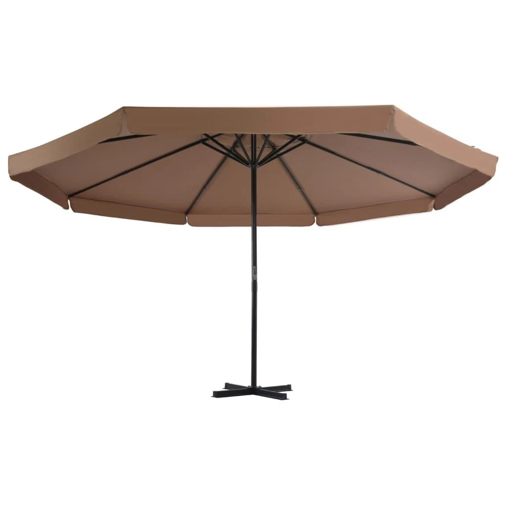 Lauko skėtis nuo saulės su aliuminio stulpu, taupe, 500 cm