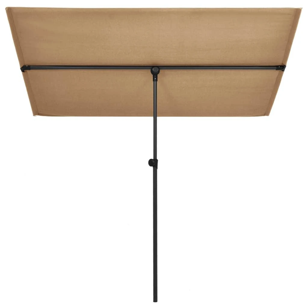Sodo skėtis nuo saulės su aliuminio stulpu, taupe, 2x1,5m