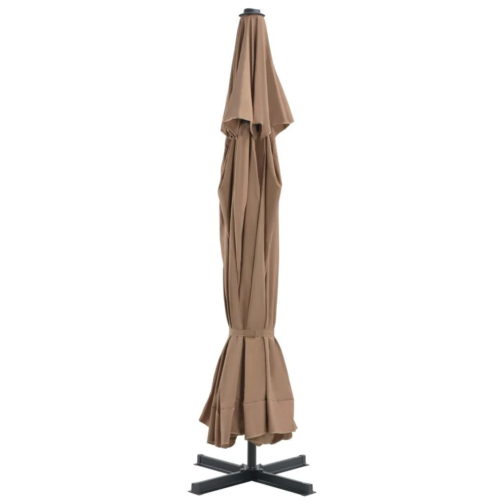 Lauko skėtis nuo saulės su aliuminio stulpu, taupe, 500 cm