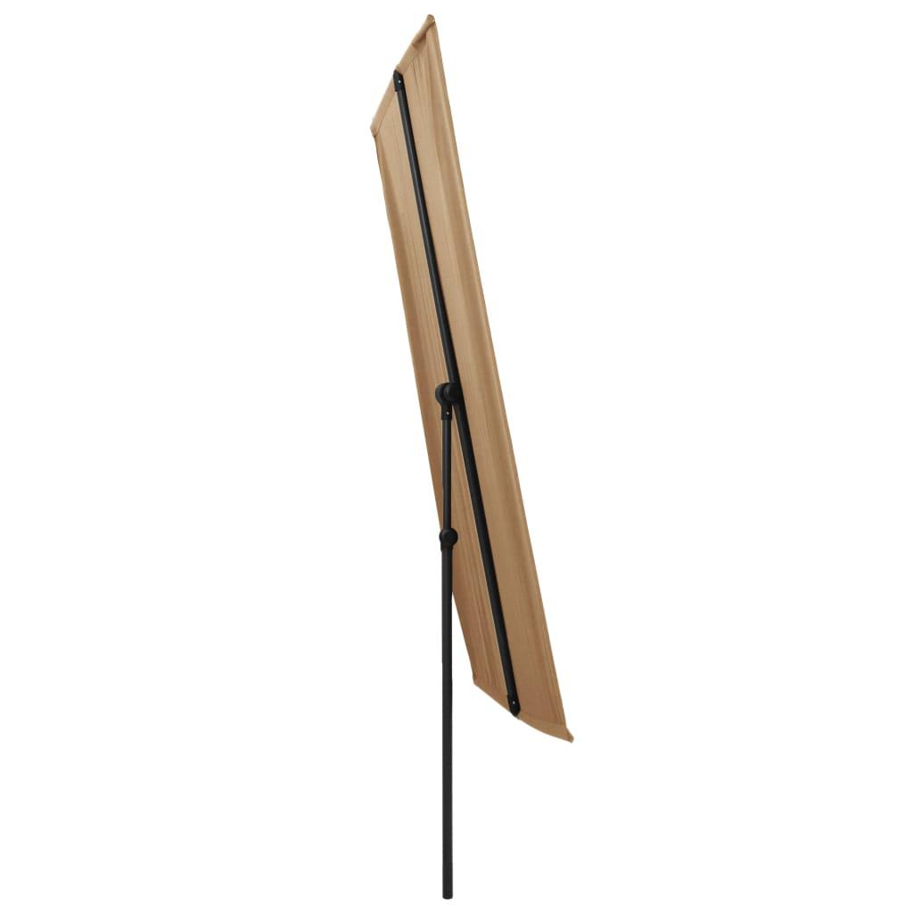 Sodo skėtis nuo saulės su aliuminio stulpu, taupe, 180x110cm