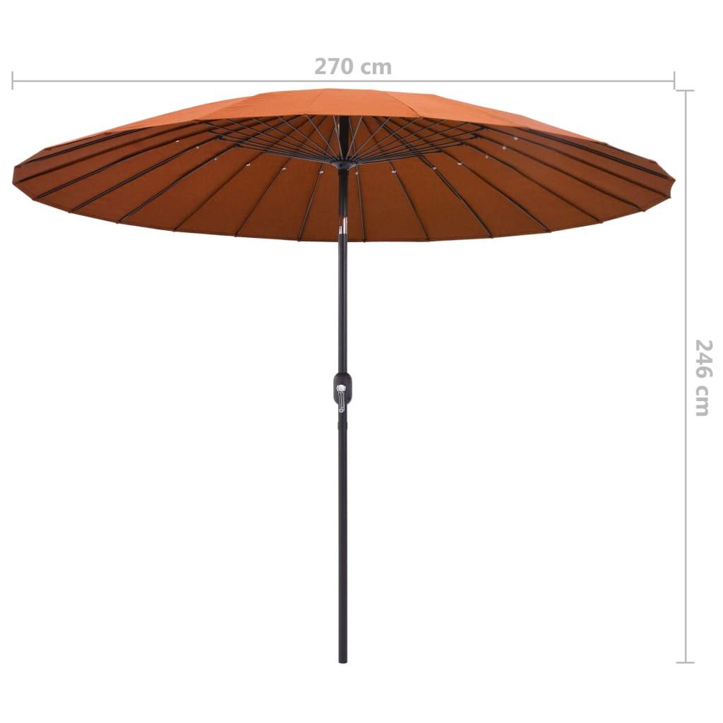 Lauko skėtis nuo saulės su aliuminio stulpu, terakota, 270cm