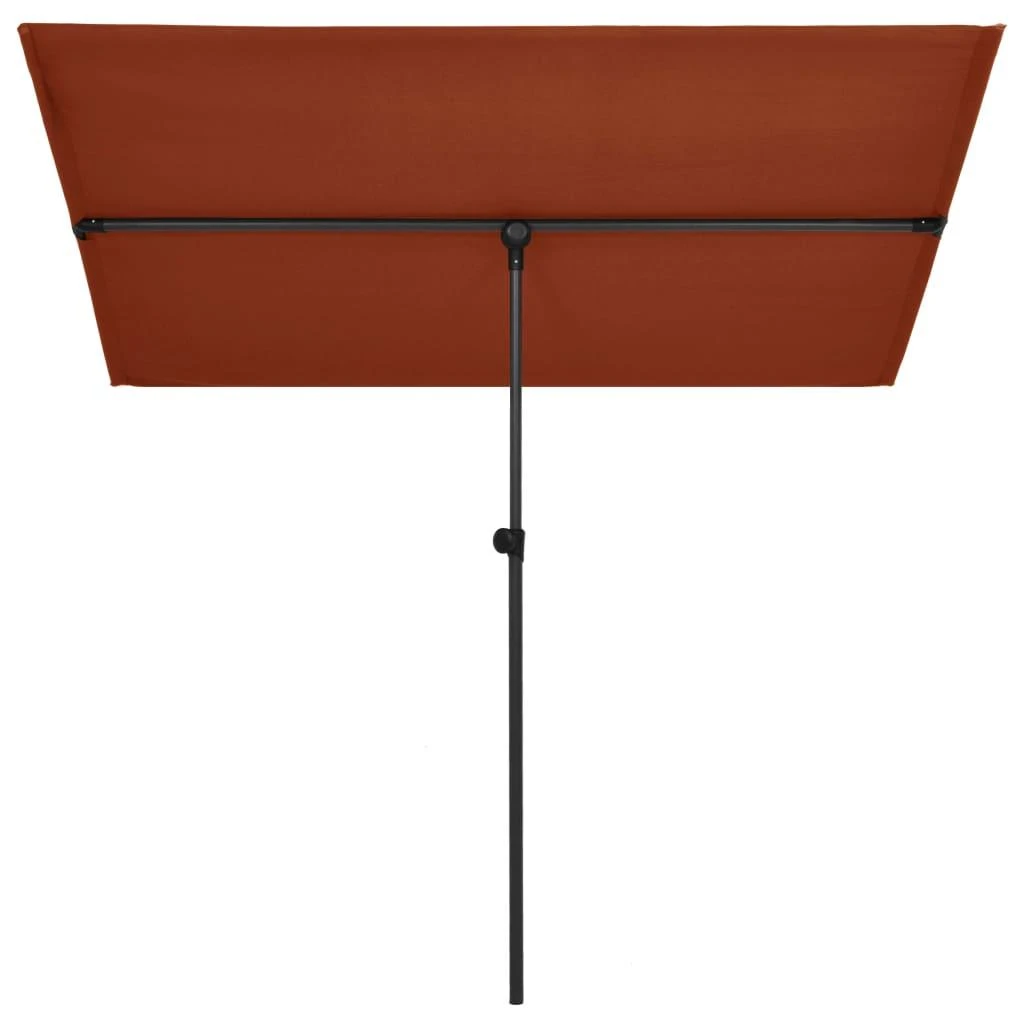 Sodo skėtis nuo saulės su aliuminio stulpu, terakota, 2x1,5m
