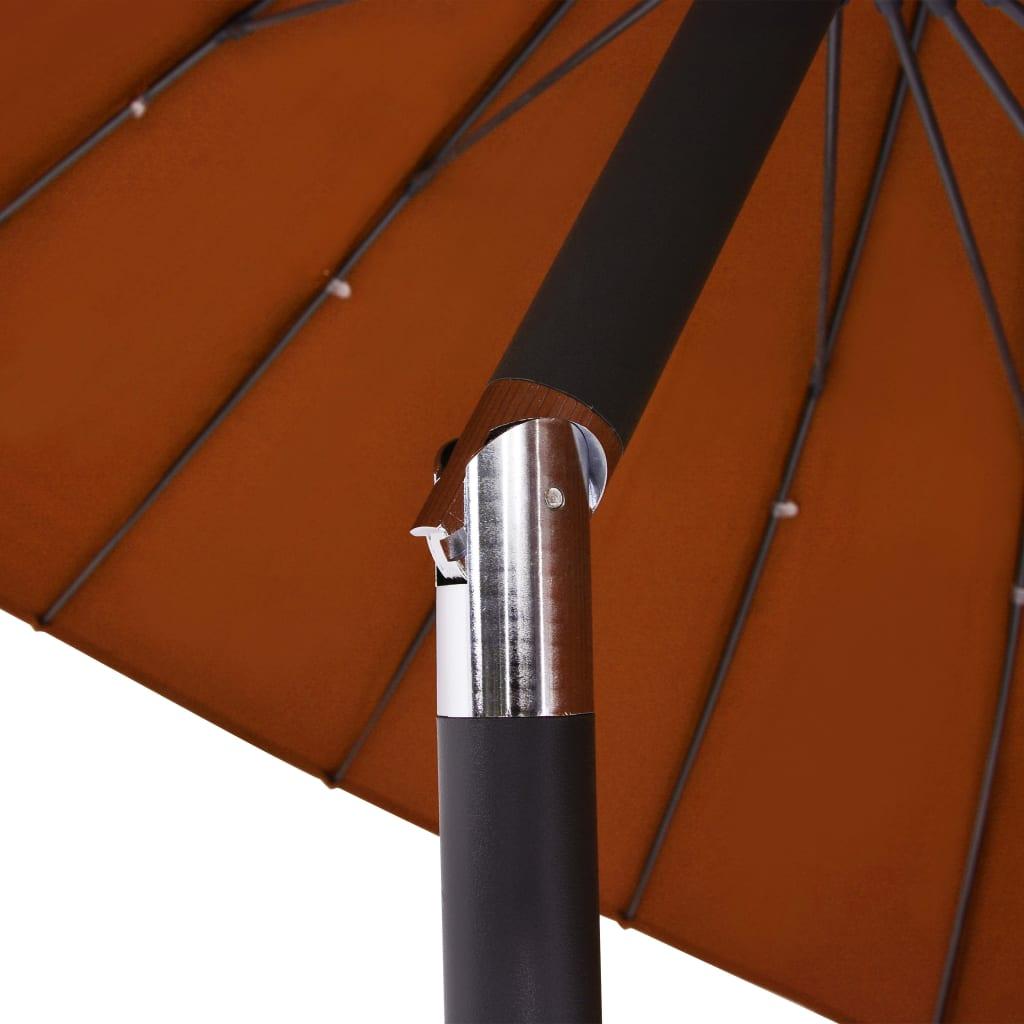 Lauko skėtis nuo saulės su aliuminio stulpu, terakota, 270cm