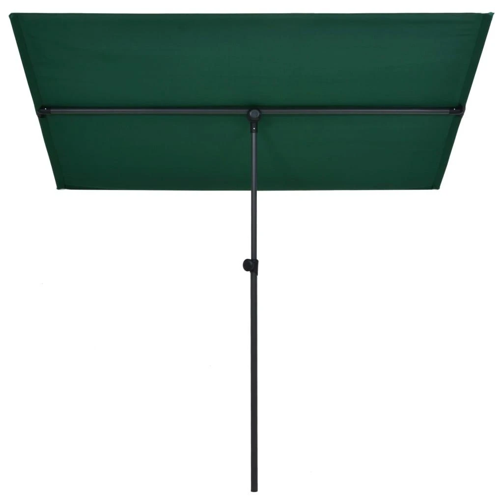Sodo skėtis nuo saulės su aliuminio stulpu, žalias, 2x1,5m