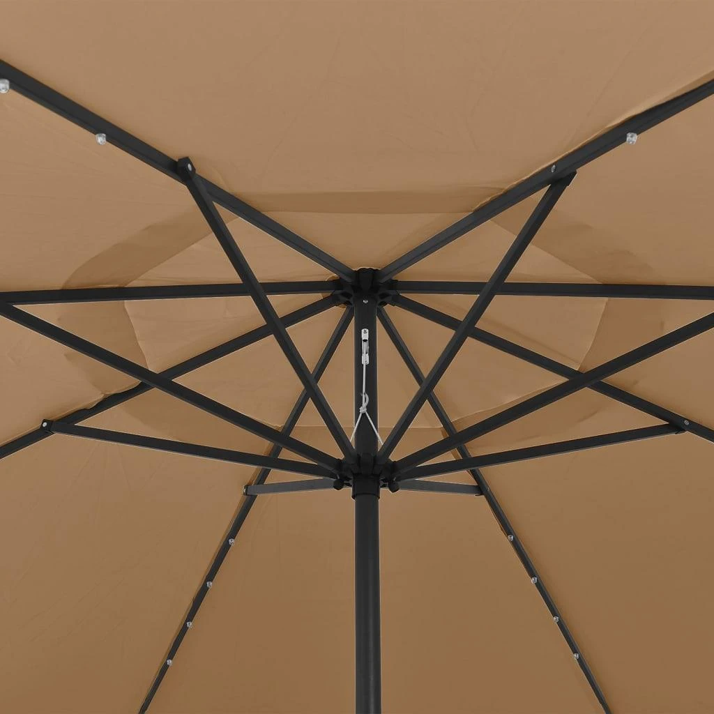 Sodo skėtis nuo saulės su LED lemputėmis, taupe, 400cm