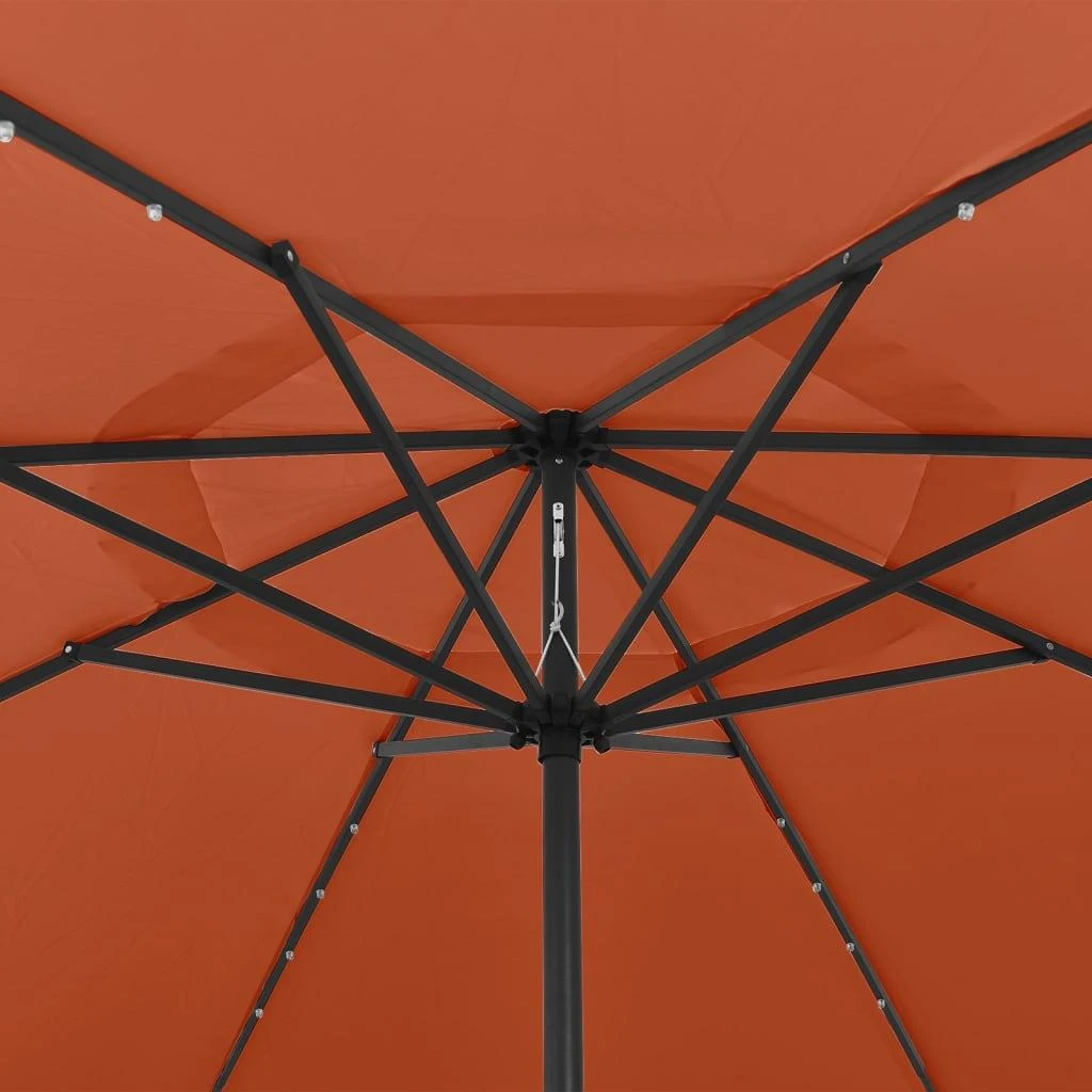 Sodo skėtis nuo saulės su LED lemputėmis, terakota, 400cm