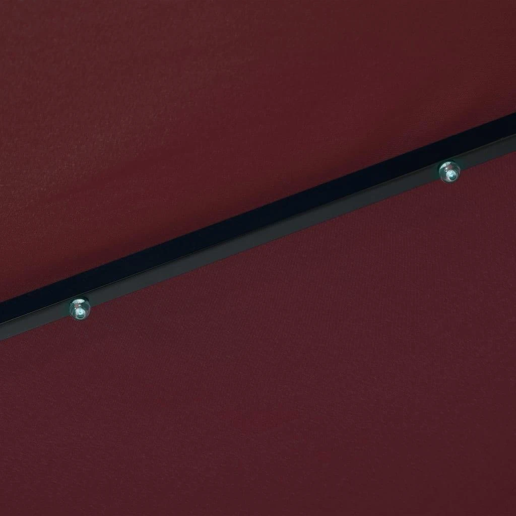 Sodo skėtis su LED ir plieniniu stulpu, tamsiai raudonas, 300cm
