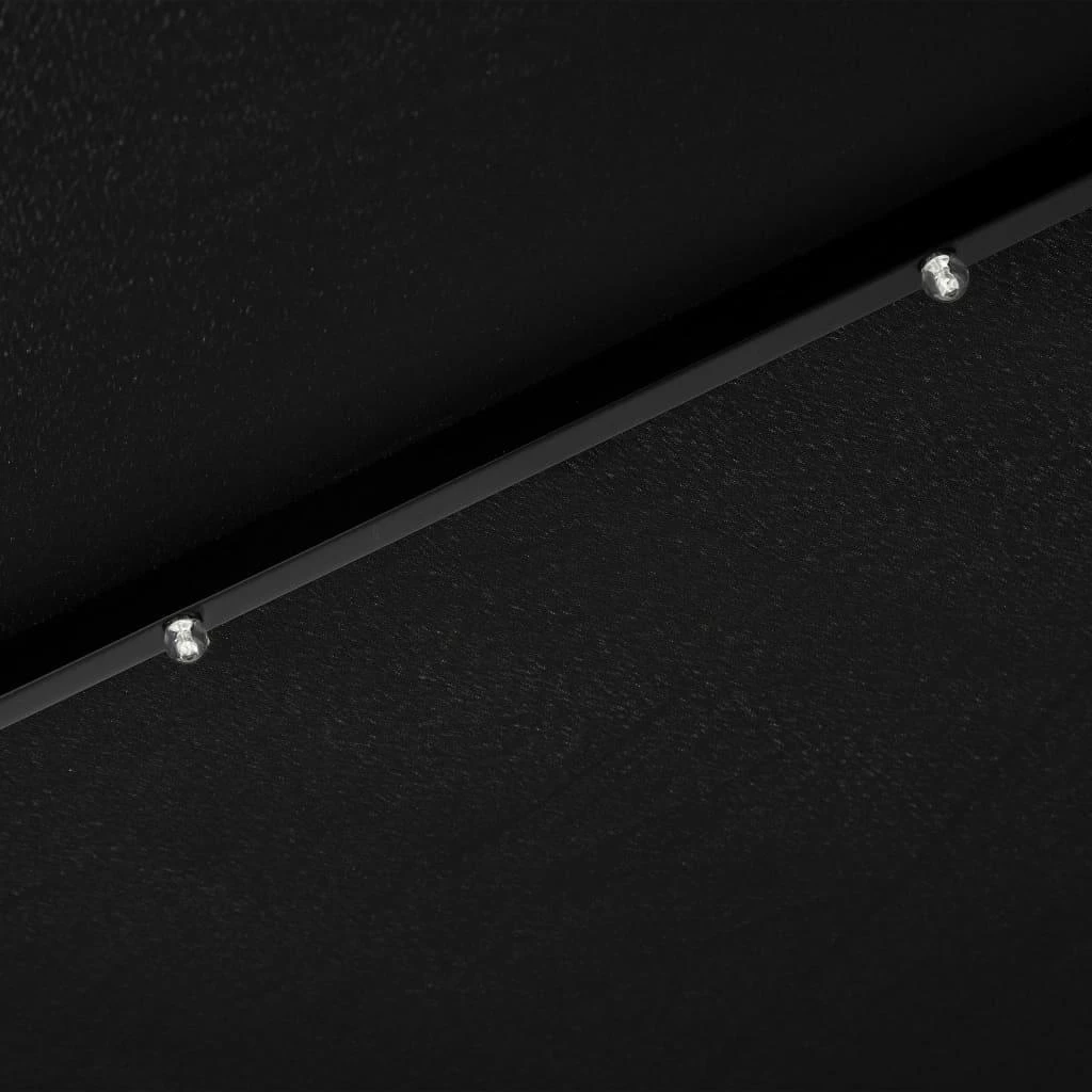 Lauko skėtis su LED ir plieniniu stulpu, juodas, 300cm