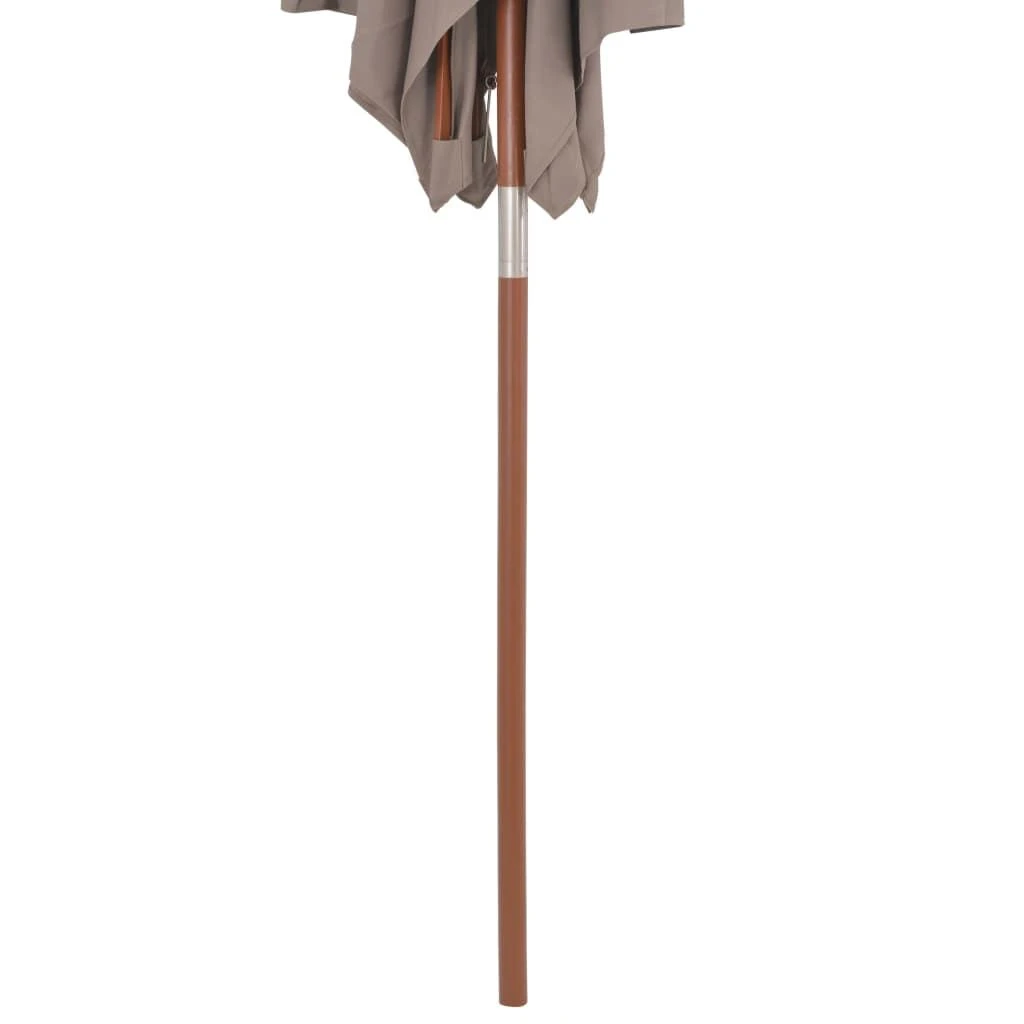 Lauko skėtis nuo saulės su mediniu stulpu, taupe, 150x200cm