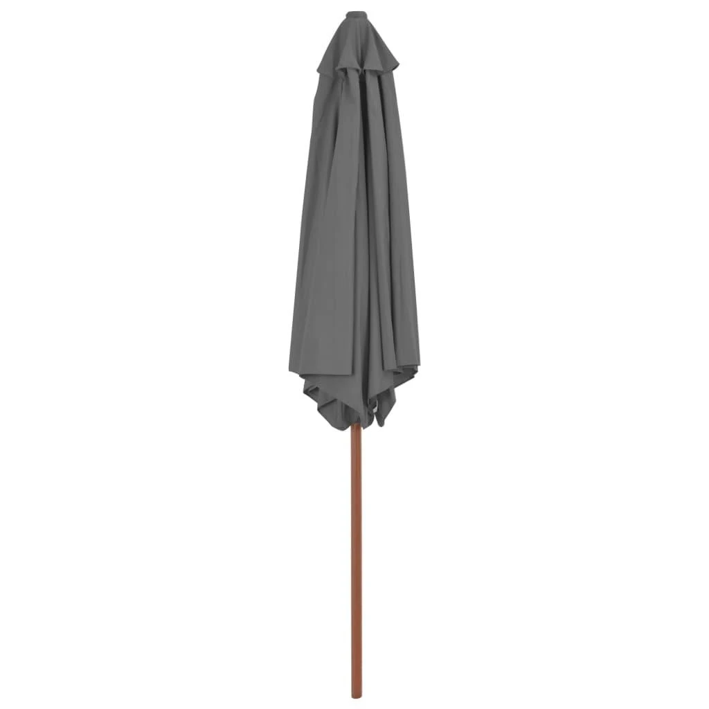Lauko skėtis nuo saulės su mediniu stulpu, antracito, 270cm