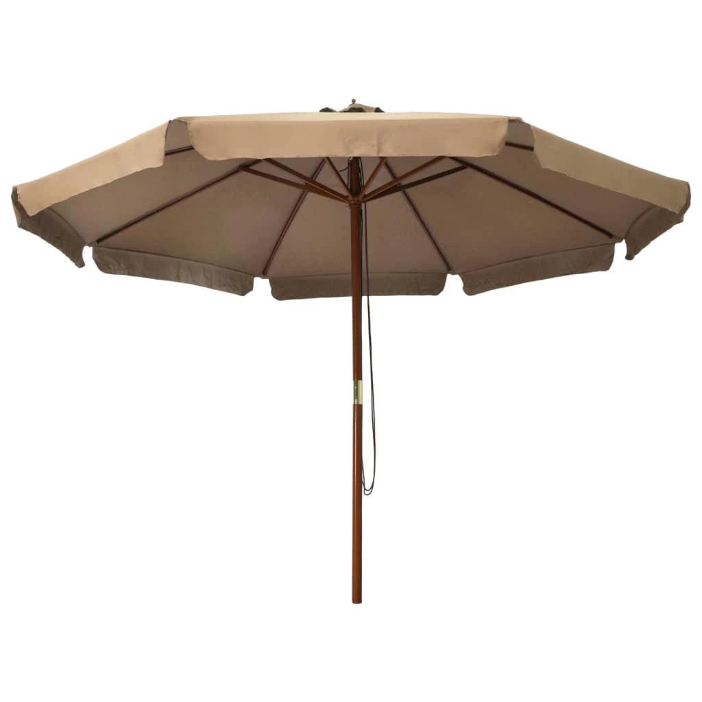 Lauko skėtis nuo saulės su mediniu stulpu, taupe spalvos, 330cm