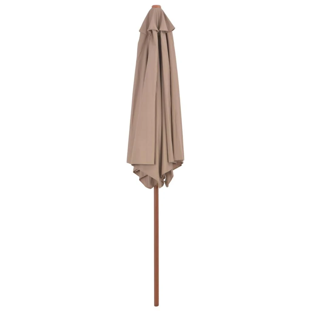 Lauko skėtis nuo saulės su mediniu stulpu, taupe, 270cm