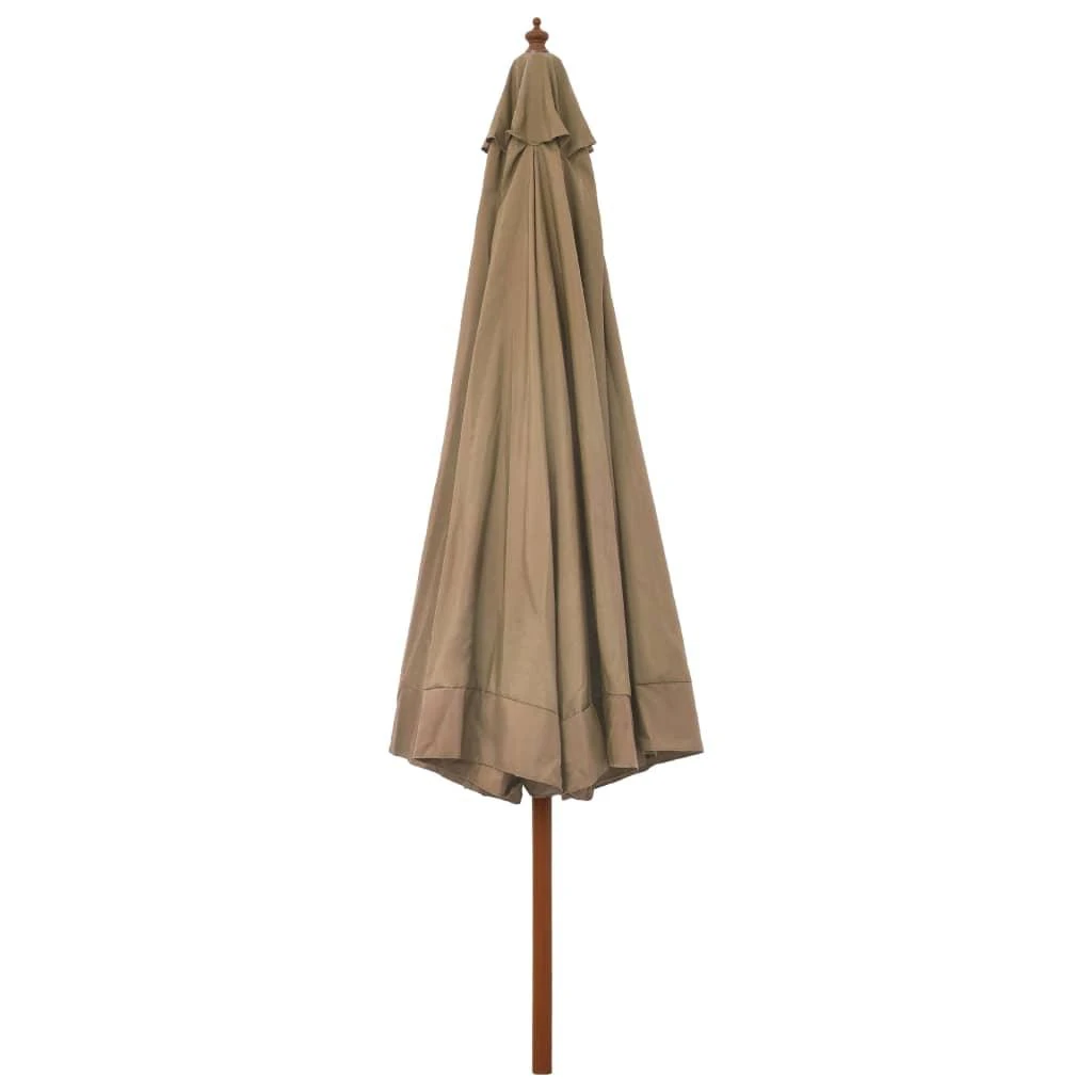 Lauko skėtis nuo saulės su mediniu stulpu, taupe spalvos, 330cm