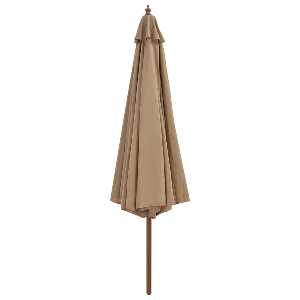 Lauko skėtis nuo saulės su mediniu stulpu, taupe spalvos, 350cm