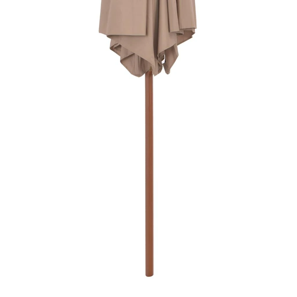 Lauko skėtis nuo saulės su mediniu stulpu, taupe, 270cm