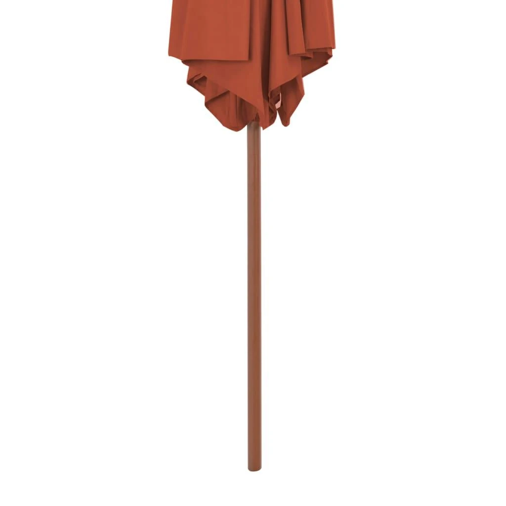 Lauko skėtis nuo saulės su mediniu stulpu, terakota, 270cm