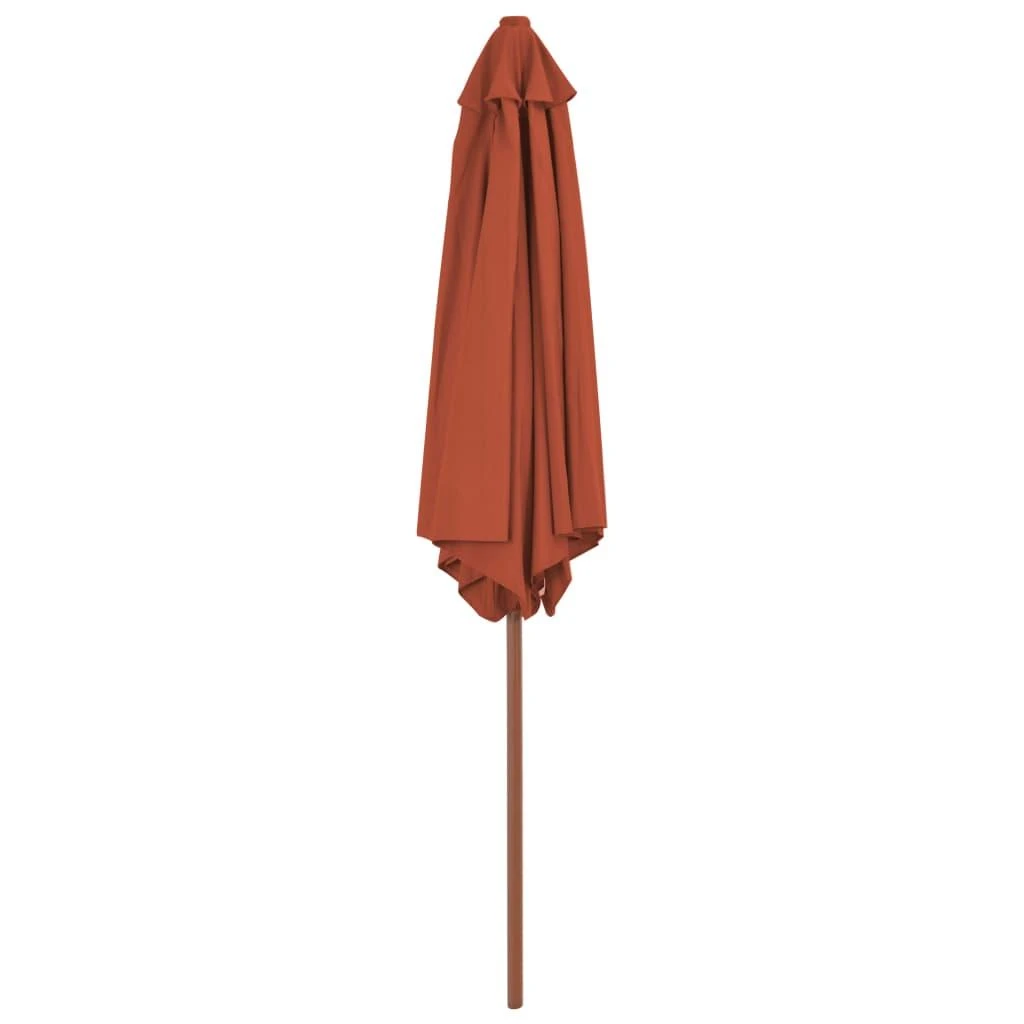 Lauko skėtis nuo saulės su mediniu stulpu, terakota, 270cm