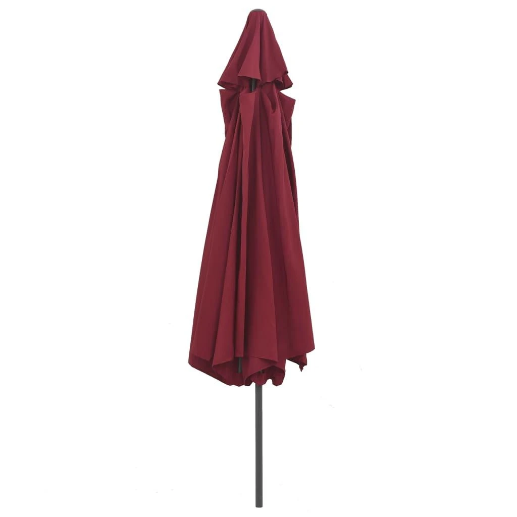 Sodo skėtis nuo saulės su metaliniu stulpu, raudonas, 390cm