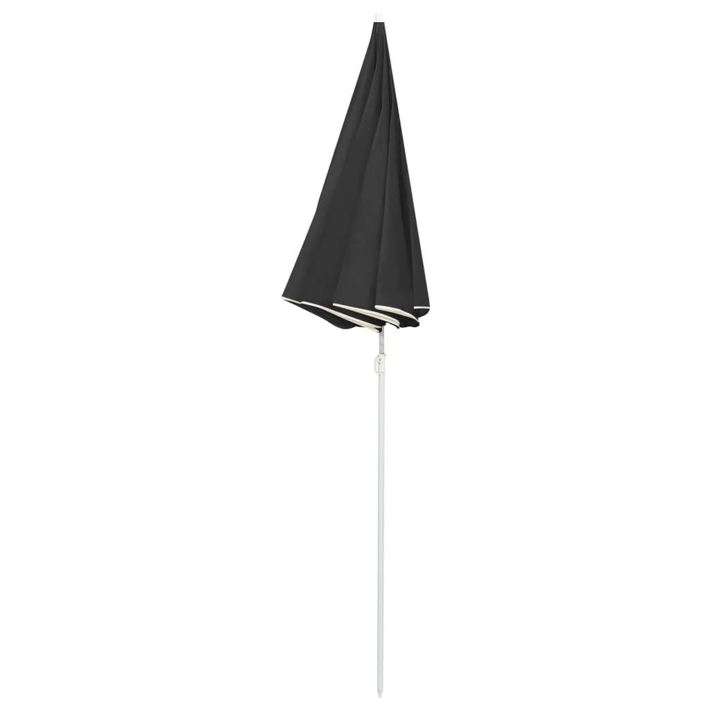 Sodo skėtis nuo saulės su plieniniu stulpu, antracito, 180cm