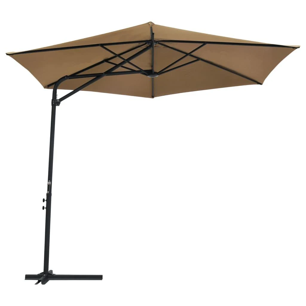 Sodo skėtis nuo saulės su plieniniu stulpu, taupe, 300cm