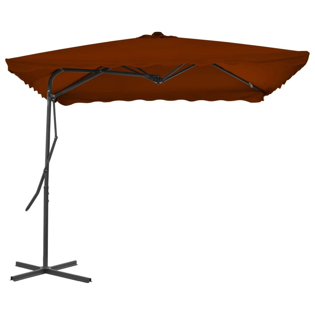 Sodo skėtis su plieniniu stulpu, terakota, 250x250x230cm