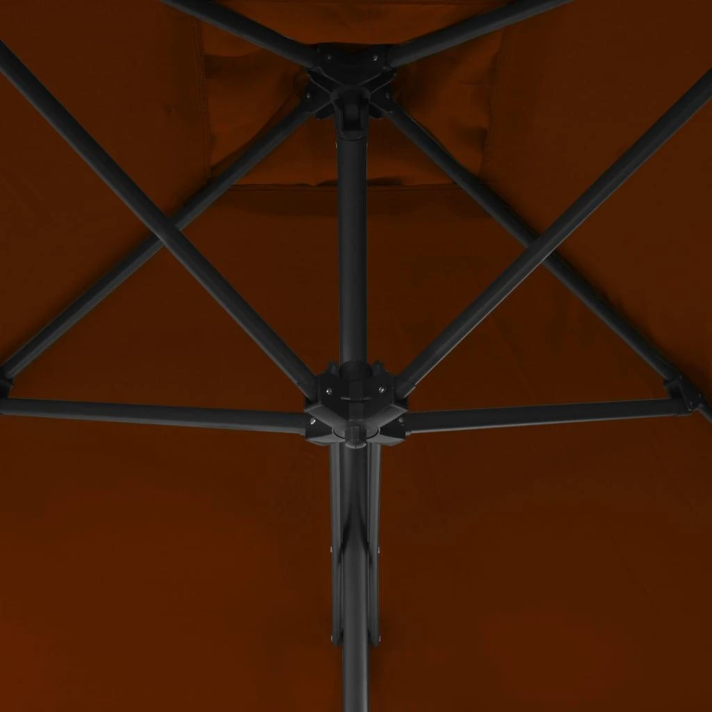 Sodo skėtis su plieniniu stulpu, terakota, 250x250x230cm