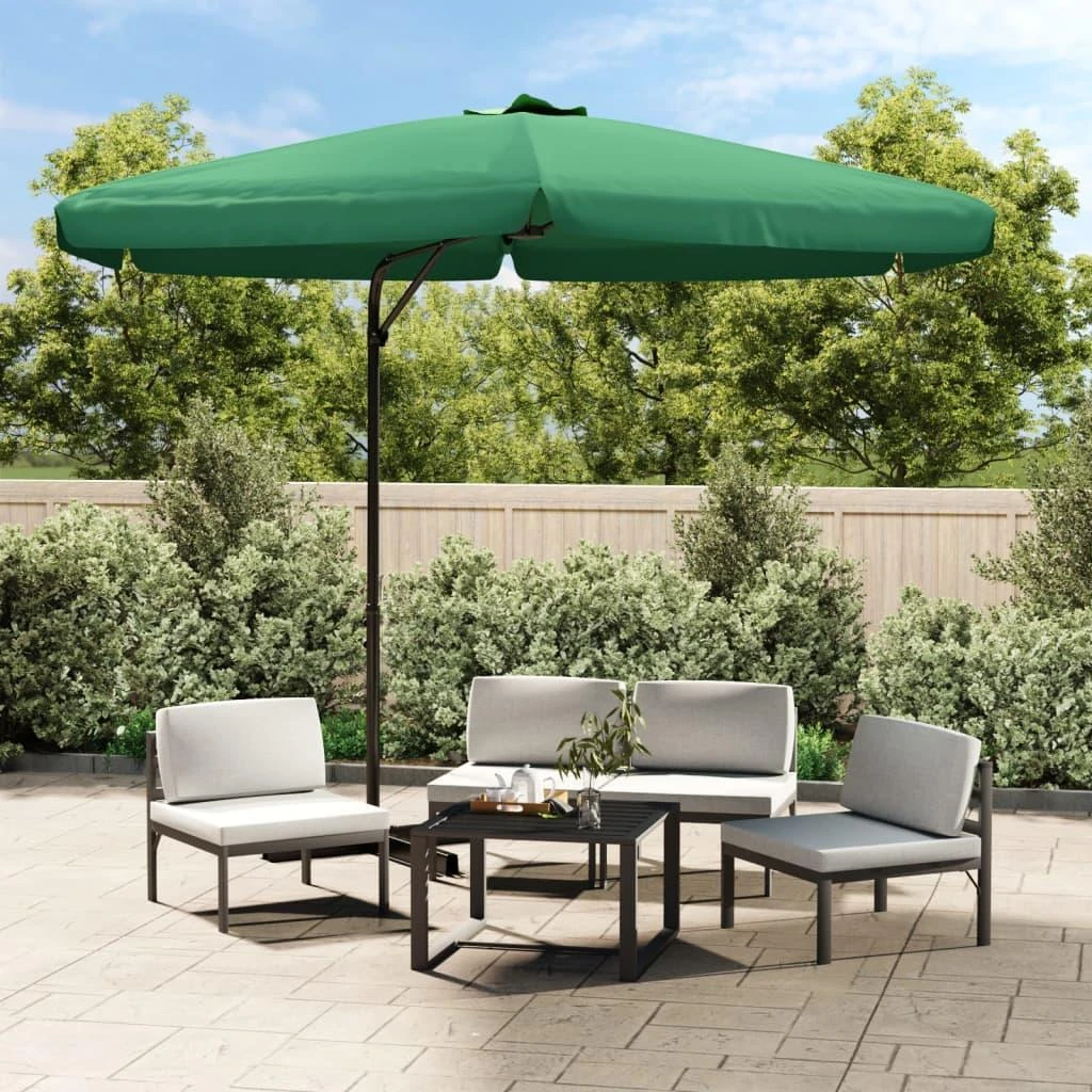 Lauko skėtis su plieniniu stulpu, žalios spalvos, 300cm