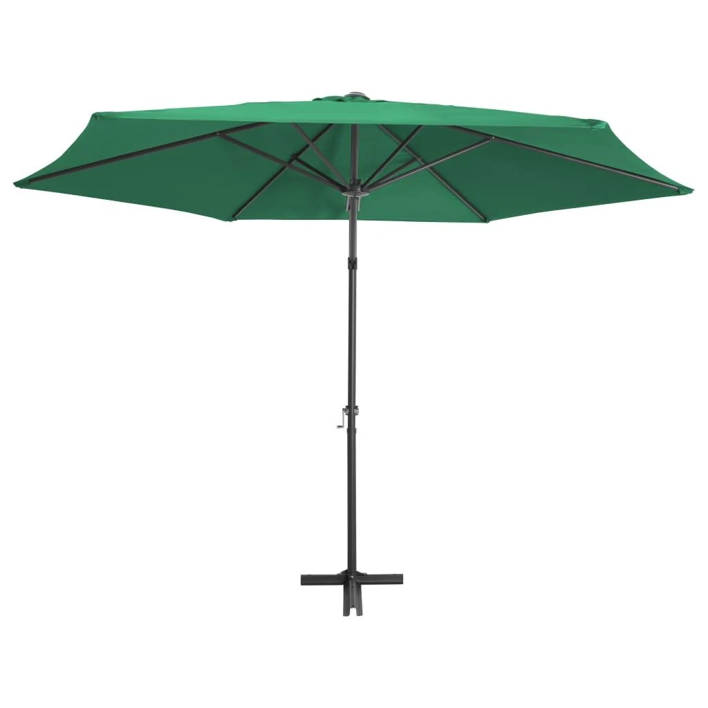 Lauko skėtis su plieniniu stulpu, žalios spalvos, 300cm