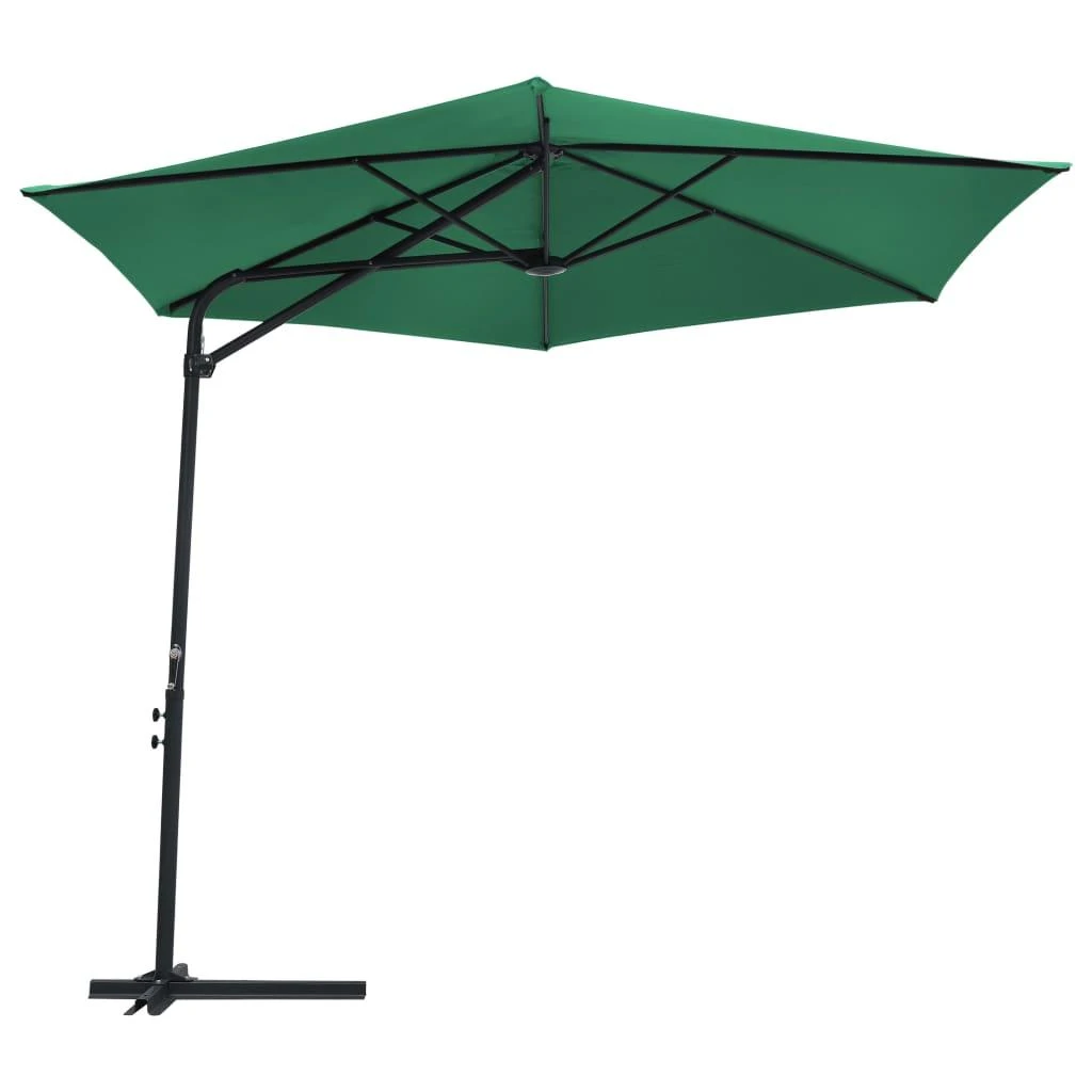 Lauko skėtis su plieniniu stulpu, žalios spalvos, 300cm