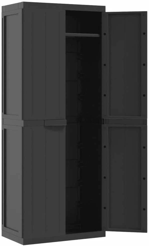 Lauko spintelė daiktams, juodos spalvos, 65x37x165cm, PP