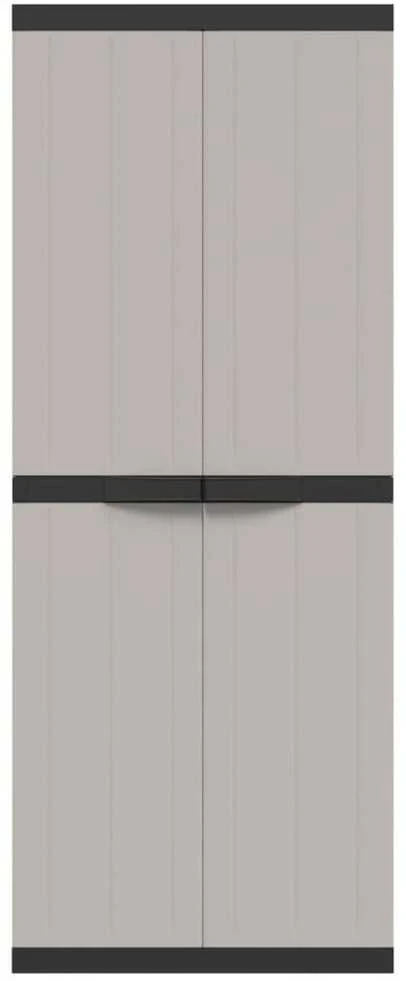 Lauko spintelė daiktams, pilkos/juodos spalvos, 65x37x165cm, PP