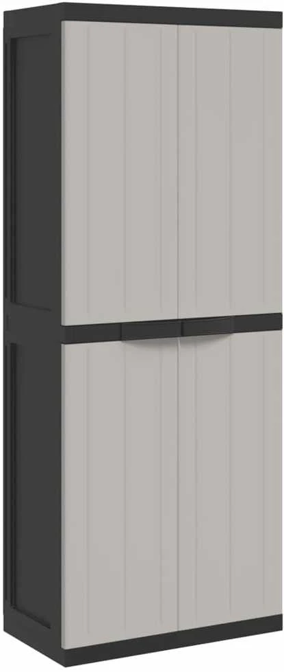 Lauko spintelė daiktams, pilkos/juodos spalvos, 65x37x165cm, PP
