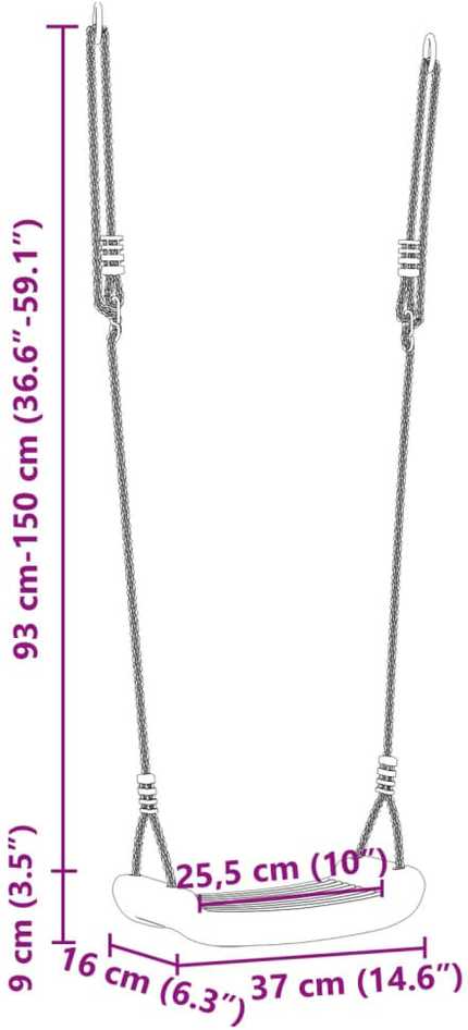 Lauko sūpynės vaikams su reguliuojama virve, mėlynos spalvos, modelis ...