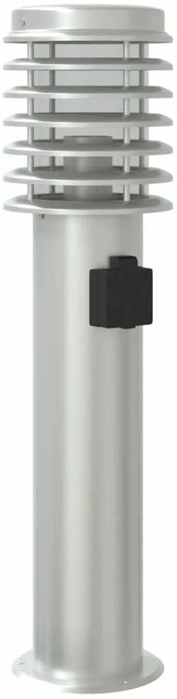 Lauko šviestuvai su išvedimu, 3vnt., sidabriniai, 60cm, plienas