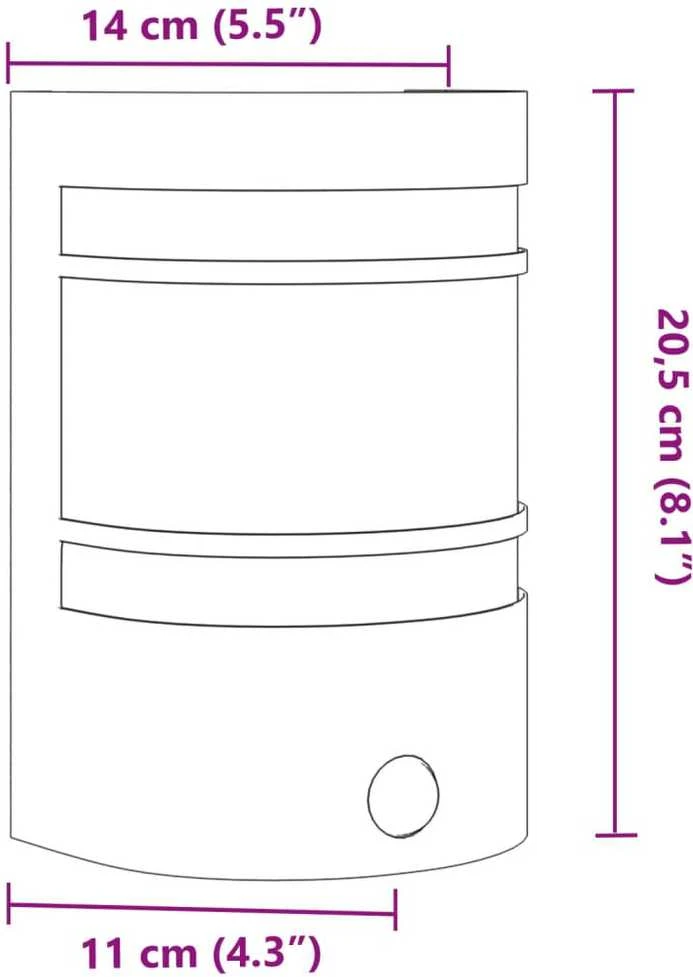 Lauko šviestuvai su jutikliais, 2vnt., juodi, plienas