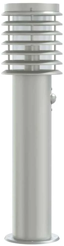 Lauko šviestuvai su jutikliu, 3vnt., sidabriniai, 60cm, plienas